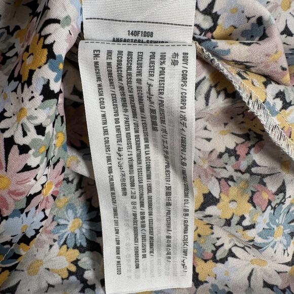 Abercrombie & Fitch V-Neck Peasant Blouse Size Medium Daisy Print 3/4 Sleeve - Picture 7 of 8